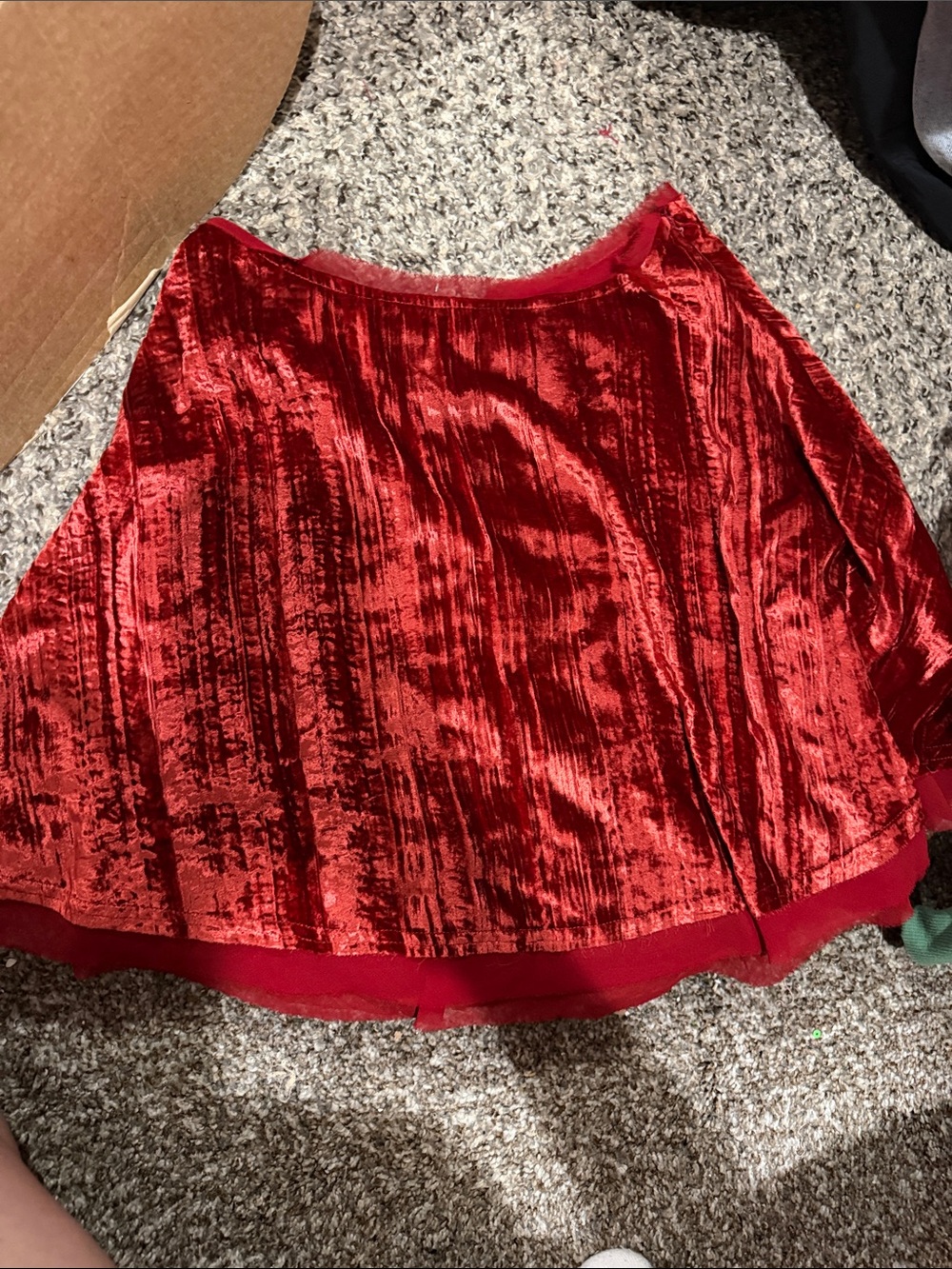 Urban outfitters Small Red Velvet A-Line Womens Skirt